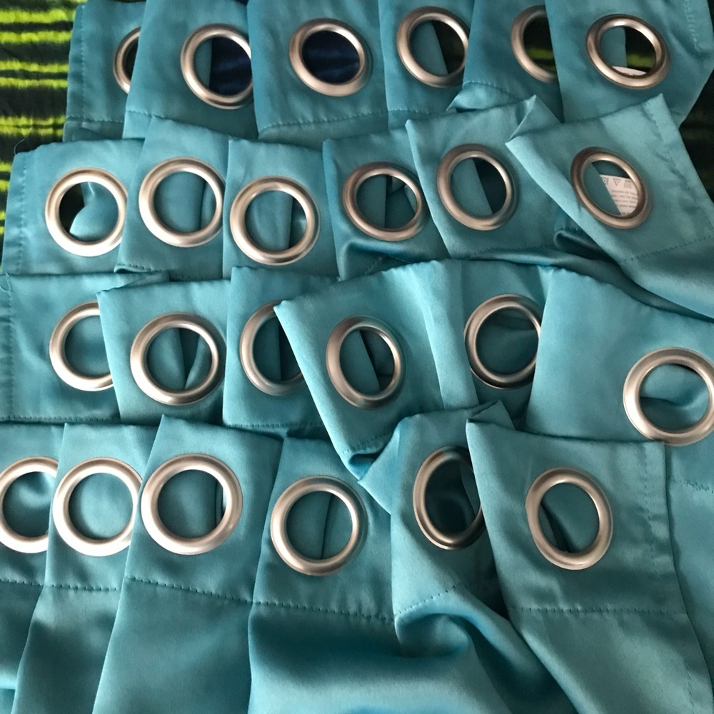Turquoise Curtains- qty4 panels 84”x 37”